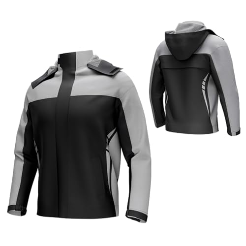 Fesjoy Veste de Pluie, Combinaison de Pluie Imperméable pour Moto pour Hommes et Femmes, Vêtement de Pluie pour Vélo, Veste et Pantalon avec Sac de Rangement, Veste de Pluie Imperméable et Respirante – vue 9