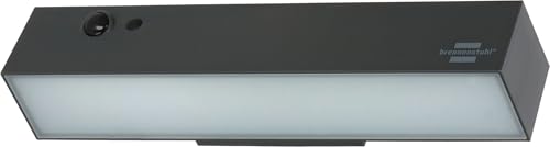 Brennenstuhl Faro Solare A Led Sol 1000 Cubus, Lampada Da Parete A Led Per Esterni Con Rilevatore Di Movimento (Ip54, 1000Lm, 4 Diverse Modalità Di Il