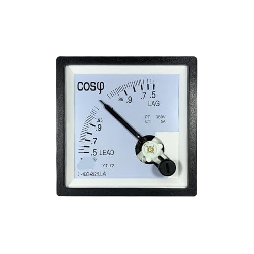 Indicateur de cosinus thêta triphasé Yt72 mesure du déphasage ampèremétrique 100V 5A - 6