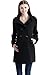 Kimi + Kai Maternity Outerwear Women's Penelope Hooded Wool Blend A-Lined Pea Coat Black Medium