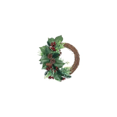 Couronne de Noël extérieure et déco de porte festive | Lot de 2 pièces