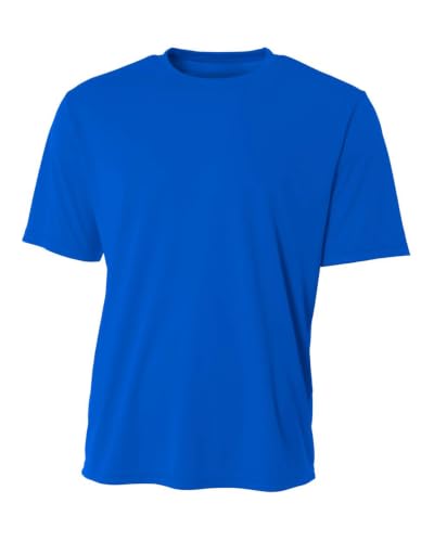 Hardcore Men’s Short Sleeve Rash Guard Surf Shirt – Relaxed Fit Swim Shirt with Quick-Dry Performance and UV Protection Royal Medium