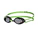 日本製 度付きスイミングゴーグル レーシング クッション付 大人用 レンズ 度数S-3.00 スモーク SRXCL-NPAF ×2個 + パーツ フラッシュグリーン PS-SR2