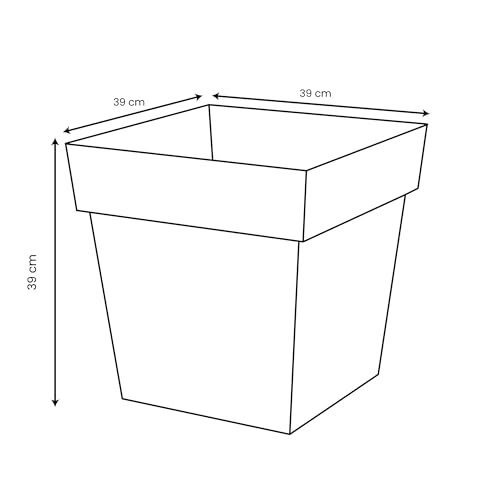 Pot de fleurs carré 38 L EDA Toscane pour éviter le dessèchement des plantes