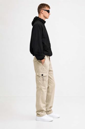 Image of Lymio Men Cargo | Cotton Cargo Pants for Men | Regular Fit High Rise Solid Pants (117-120)