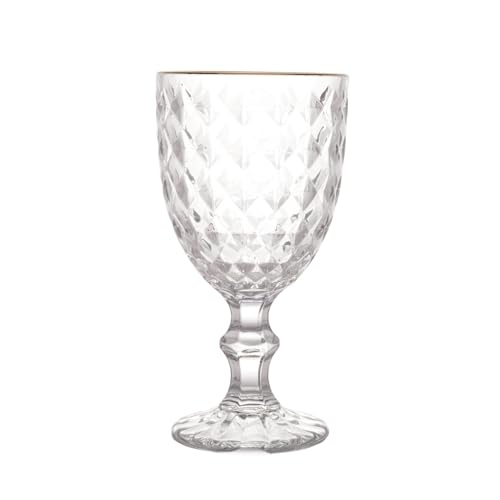 Conjunto 6 Taças de Água de Vidro com Fio Dourado Roman 345ml - Wolff