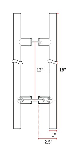Nhn Modern & Contemporary Double-Sided Ladder Style Push-Pull Stainless Door Handle For Steel, Aluminum And Glass Doors, Brushed Stainless Steel Finish (18 Inch, Matte Black) #TOP4