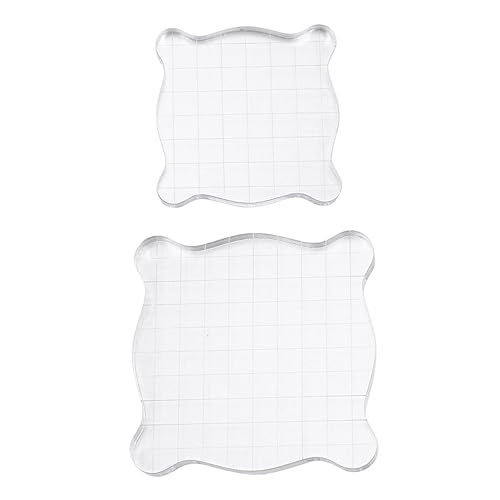 HOMSFOU 1set Acrylic Stamp Block Transparent Stamping Blocks for DIY Craft Projects for Card Making Journals Invitations and Scrapbooking Durable Design for Precision Stamping 2pcs