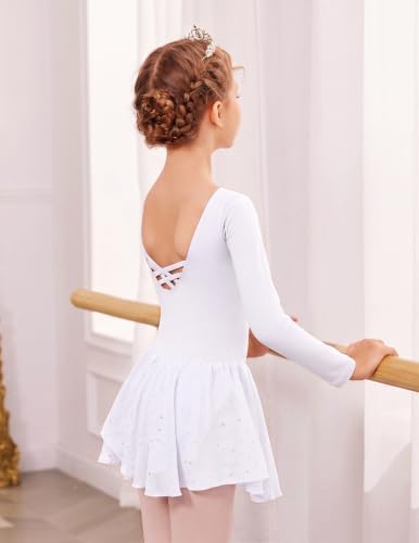 Image of Arshiner Kids Girls Classic Long Sleeve Leotard Dance Ballet Dress