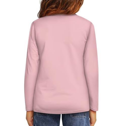 Image of Girls Long Sleeve T Shirt Cute Cartoon Crewneck Shirt for Kids 3-16Y Fall Winter Clothes
