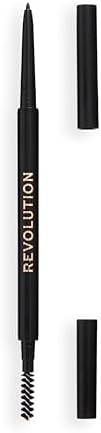 Makeup Revolution Precise Brow Pencil- Dark Brown | Ultra-Fine Tip for Natural-Looking Brows | Built-in Spoolie for Blending | Long-Lasting, Smudge-Proof Eyebrow Pencil for Fuller Brows | Easy-to-Use Brow Definer | 0.05g