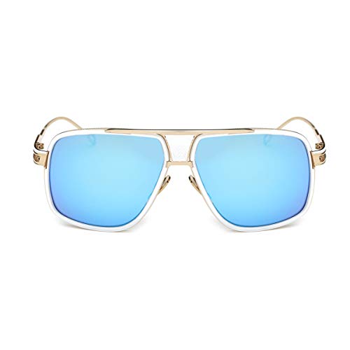 Image of Dollger Sunglasses for Men Oversize Classic Black Shades Goggle Retro Gold Alloy Frame Sun Glasses