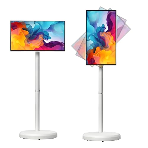 ZXSYYDS Téléviseur Portable 21,5 Pouces, écran Tactile 1080p sur roulettes avec caméra, Tablette TV rotative avec télécommande, écran Mobile Intelligent sur Pied...
