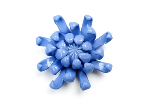 Image of Ceramic Flower Wall Art Decor, Artificial Flower Wall Sculpture,Handmade Ceramic Flowers for Home,Hallway,Living Room, Kitchen,Bathroom (Royal Blue,Chrysanthemum, 3.54 inch)