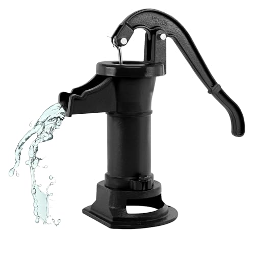 TRY-YEAN Antique Pitcher Hand Water Pump Cast Iron Black Hand