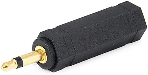Monoprice 107132 Adaptador de conector mono de 0.138 in a conector mono de 0.250 in, chapado en oro