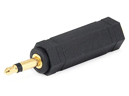 Adaptador Mono Plug 3.5mm a Mono Jack 6.35mm Dorado miniatura 1