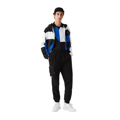 Lacoste Men's Contrast Oversized Branding Trackpants, Black, 3X-Large