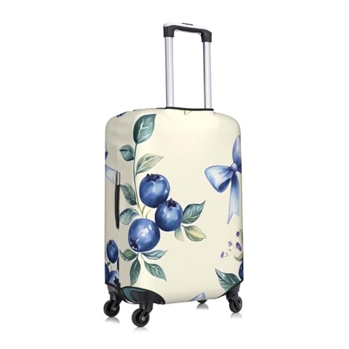 Blueberries And Bows Elastic Travel Luggage Cover, Washable Spandex Suitcase Protector, Anti-Scratch Fits 18-32 Inch3
