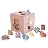 mushie Shape Sorting Box (Petal) | Educational Learning Toy for Toddlers with 12 Shapes | Made in Denmark (10+ Months)