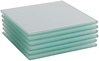 Harbour Housewares Square Glass Coasters Set - White - Pack of 6
