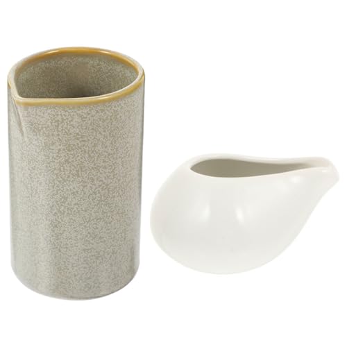 HOUDERCO Jarra Diseño Multipropósito Capacidad 100ml y 200ml de Cerámica Estilo Japonés Fácil de Usar para Leche y Salsa Adecuado para Restaurante y Hogar