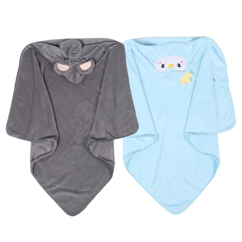 STOBAZA 2pcs Baby Bath Towels: with Hood Toddler Hooded Towels Cute Animal Embroidery Large Size for Boys and Girls for Bath Time Quick Dry