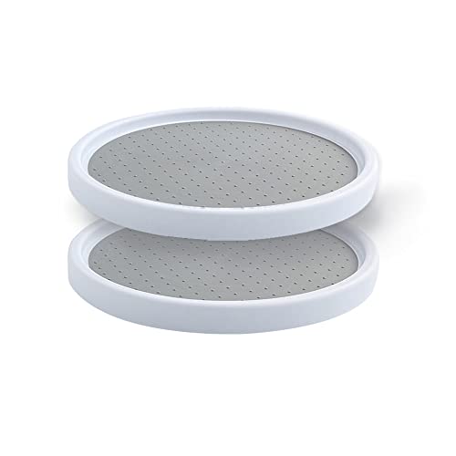 2 Pack 12 inch Lazy Susan Turntable - Single Round Rotating Kitchen Spice Organizer for Cabinets, Pantry, Bathroom