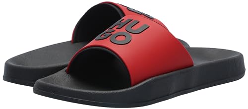 Image of HUGO Men's Stacked Logo Slide Sandal
