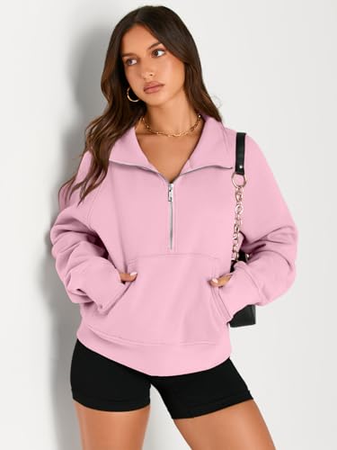 Image of AUTOMET Womens Sweatshirts Half Zip Cropped Pullover Fleece Quarter Zipper Hoodies 2026 Fall Fashion Outfits Clothes