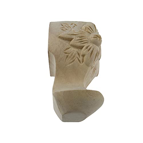 Hngson 100Mm/3.94" Height Wooden Sofa Legs Unfinished Carved Furniture Feet Decorative Couch Legs Replacement 4Pcs For Cabinet Table Ottoman #TOP2