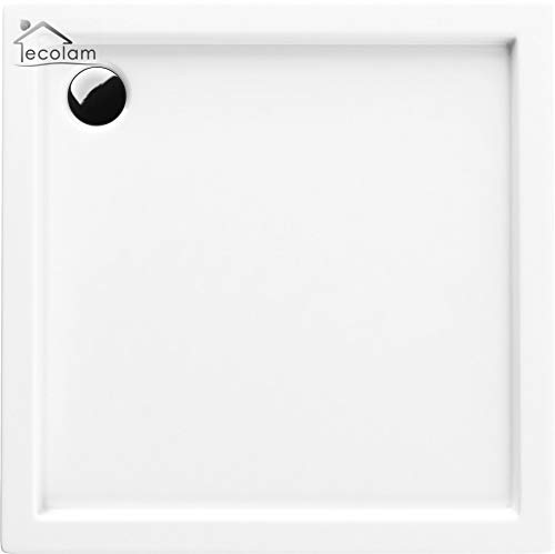 ECOLAM® Duschwanne Competia Rechteck 80x120 Cm – Acryl Mit Styropor-Unterseite, Inkl. Siphon, Flach & Einfach Zu Montieren