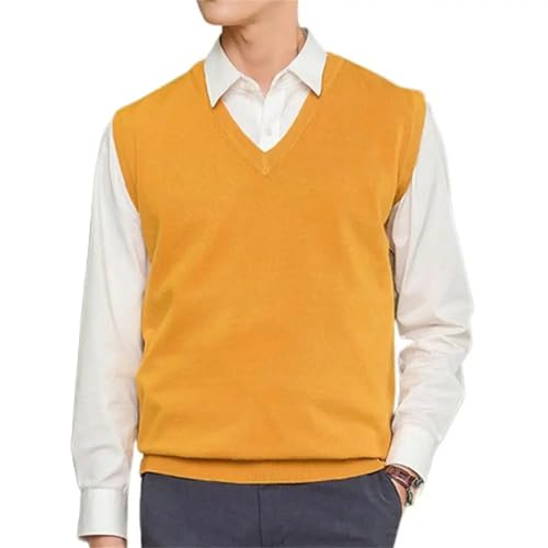 Sleeveless Loose Warm Sweater Vest Men's Solid Color V-Neck Pullover Knitted Vest2