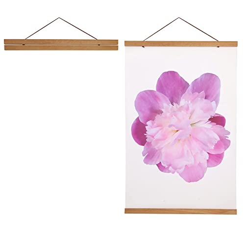 Aynoo Magnetic Poster Hanger Frame 16X20 16X24 16X22 Poster Frame 16 Inch Wide Magnetic Poster Hanger Picture Frame Teak Wood 16" Wide 16X20 Magnetic Poster Hanger Picture Frame (16" Teak Natural) #TOP12