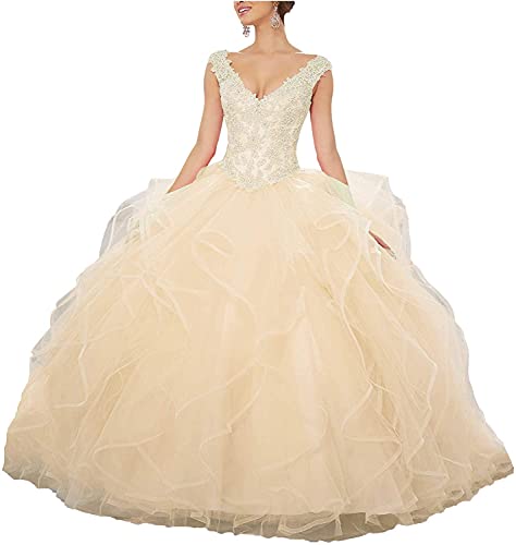 Image of QXMYOO Ball Gown Quinceanera Dresses Sweet 16 Prom Party Princess Dress for Teens