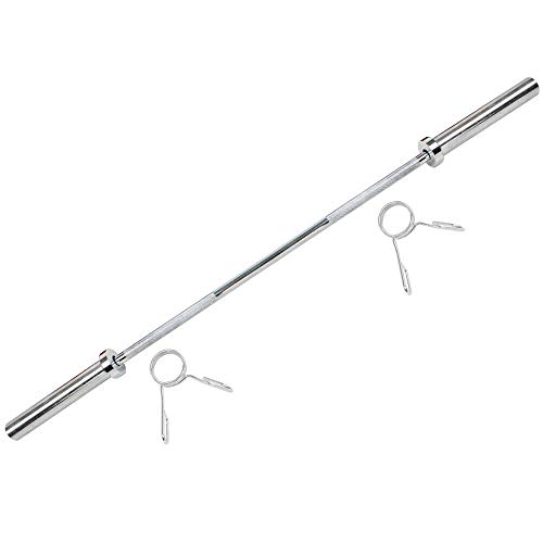 MAXSTRENGTH Olympic 2" Barbell Bar With Spring Lock Collars ideal for Weight Lifting Bodybuilding Chrome Mens Workout Fitness Training Heavy Duty Exercise Equipments (4ft) - Image 4