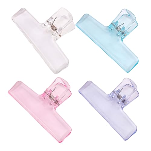 4PCSクリアクリアアクリルペーパークリップペーパークランプフードバッグの写真ファイル領収書図面図面キッチンオフィス使用ストレージクリップ