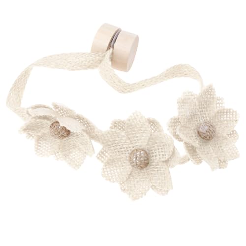 GALPADA Cinta para Sujetar Cortinas Magnética con Diseño Floral Moderno sin Necesidad de Ganchos ni Instalación para Salón Dormitorio y Baño Accesorio Decorativo Práctico y Adorable Beige