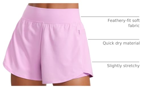 Image of CRZ YOGA 2 in 1 Double Layer Running Shorts 3 inch | High Waisted, Quick Dry, Lightweight, Zip Pockets, for Women