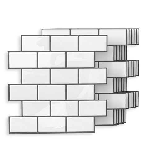 10-Sheet Peel and Stick Subway Tile, Peel and Stick Backsplash,
