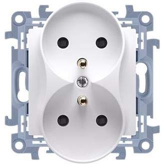Kontakt-Simon CGZ2MZ.01/11 Socket White Plastic IP20, 250 V, 77 mm, 46 mm