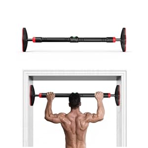 Pull Up Bar Doorway, High Safety Pull Up Bar Max Load 200Kg with No Screws Chin Up Bar with Adjustable Width Locking Mechanism from 74-100 cm for Home Gym Upper Body Workout Non-slip Grip