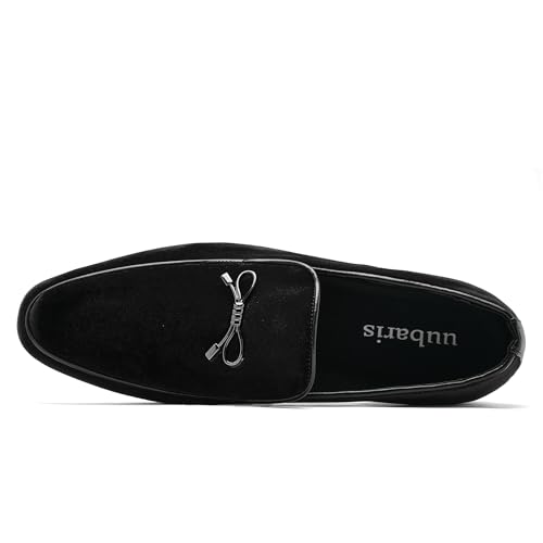 Image of UUBARIS Mens Velvet Loafers Slip-on Dress Shoes Fashion Style Driving Shoes Classic Tuxedo Shoes Casual Oxford Shoes