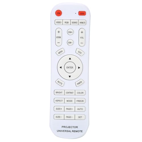 Risegun - Mando a distancia universal para proyector, controlador inteligente, mando a distancia de repuesto universal, color blanco