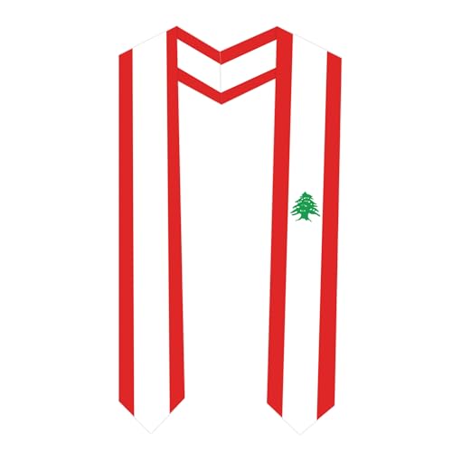 Tautaoxuu Lebanon Flag Graduation Sash Satin Scarf 72