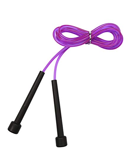 Plastic Skipping Rope Jumping Fast Speed Gym Training Sports Exercise- 2.5M - Purple