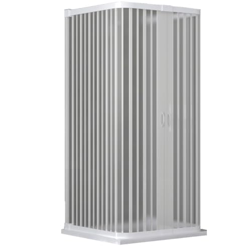 Box doccia a soffietto su tre lati in pvc ingresso centrale - 70x70x70