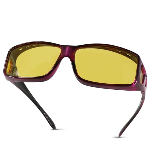 Image of Night Driving Glasses for Men Women Fit Over Sunglasses Anti Glare Polarized HD Night Vision Glasses