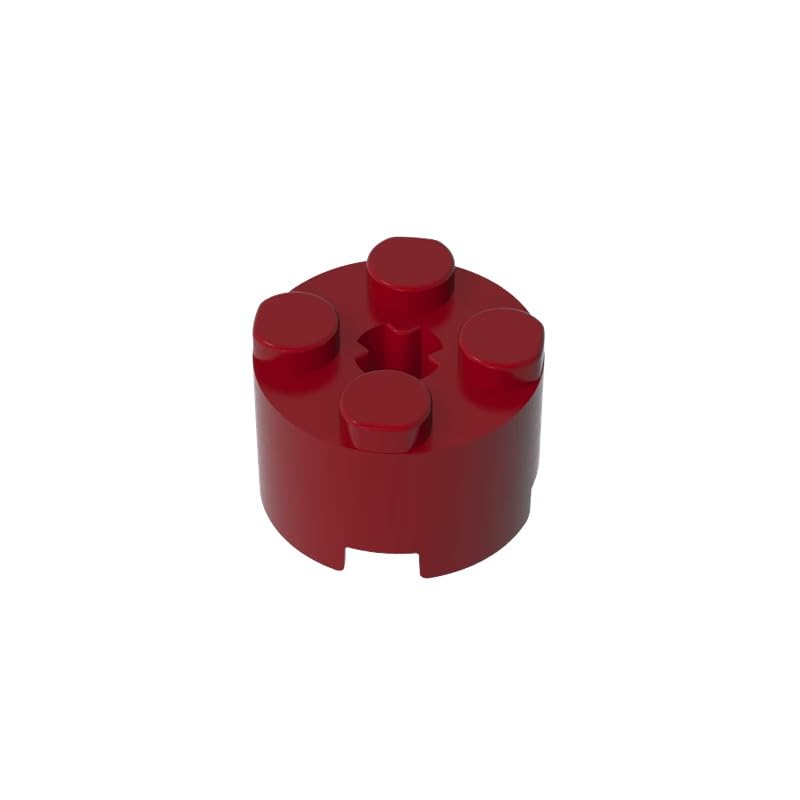 Gobricks 6143 Round Brick Brick Round 2x2 with Axle Hole 50 Pieces GDS-607 Compatible with Lego Building Blocks Color:Dark Red โ image 1