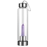 BOJIA Botella de agua de cristal de energía de piedra natural, Botella de agua...